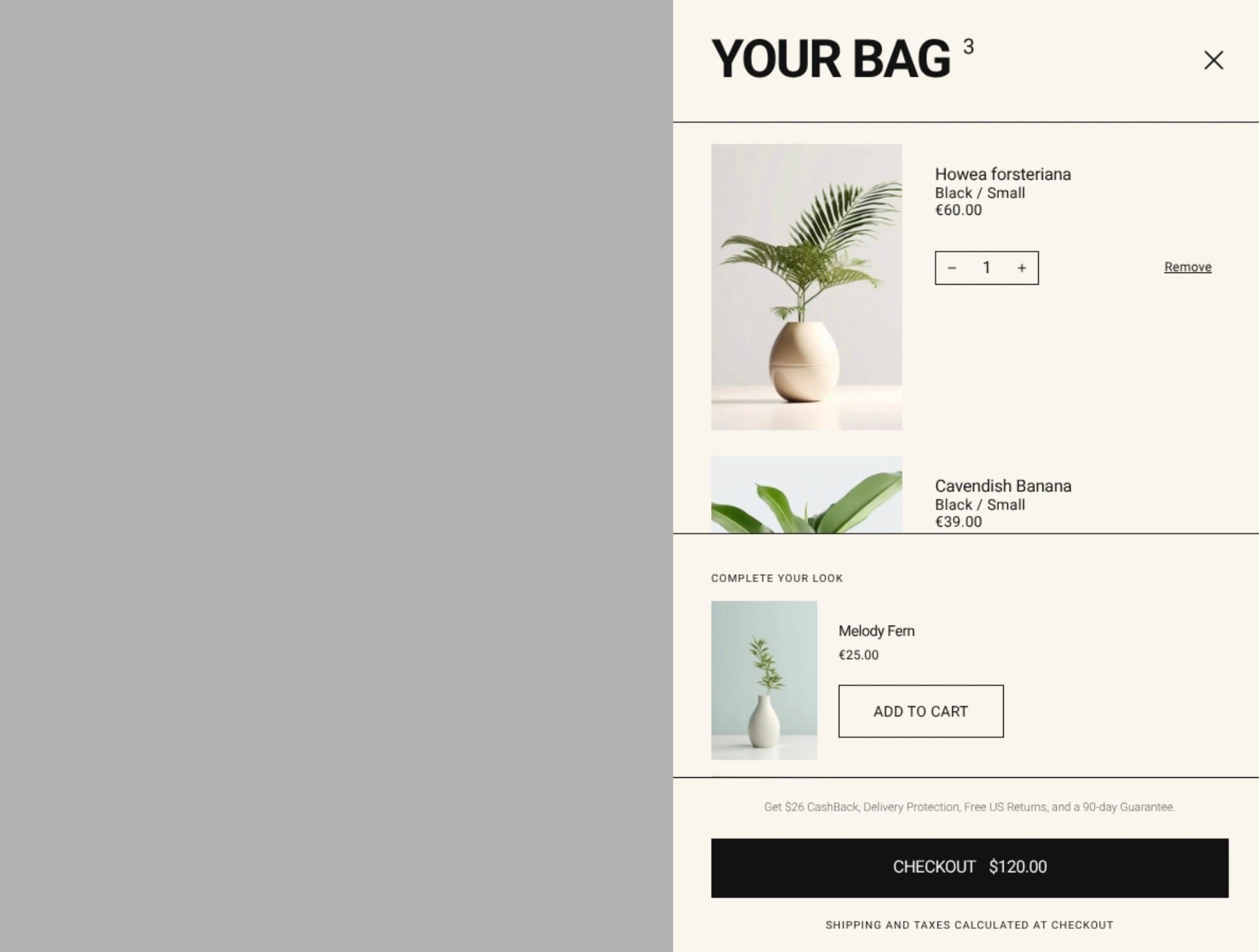 item count in bag