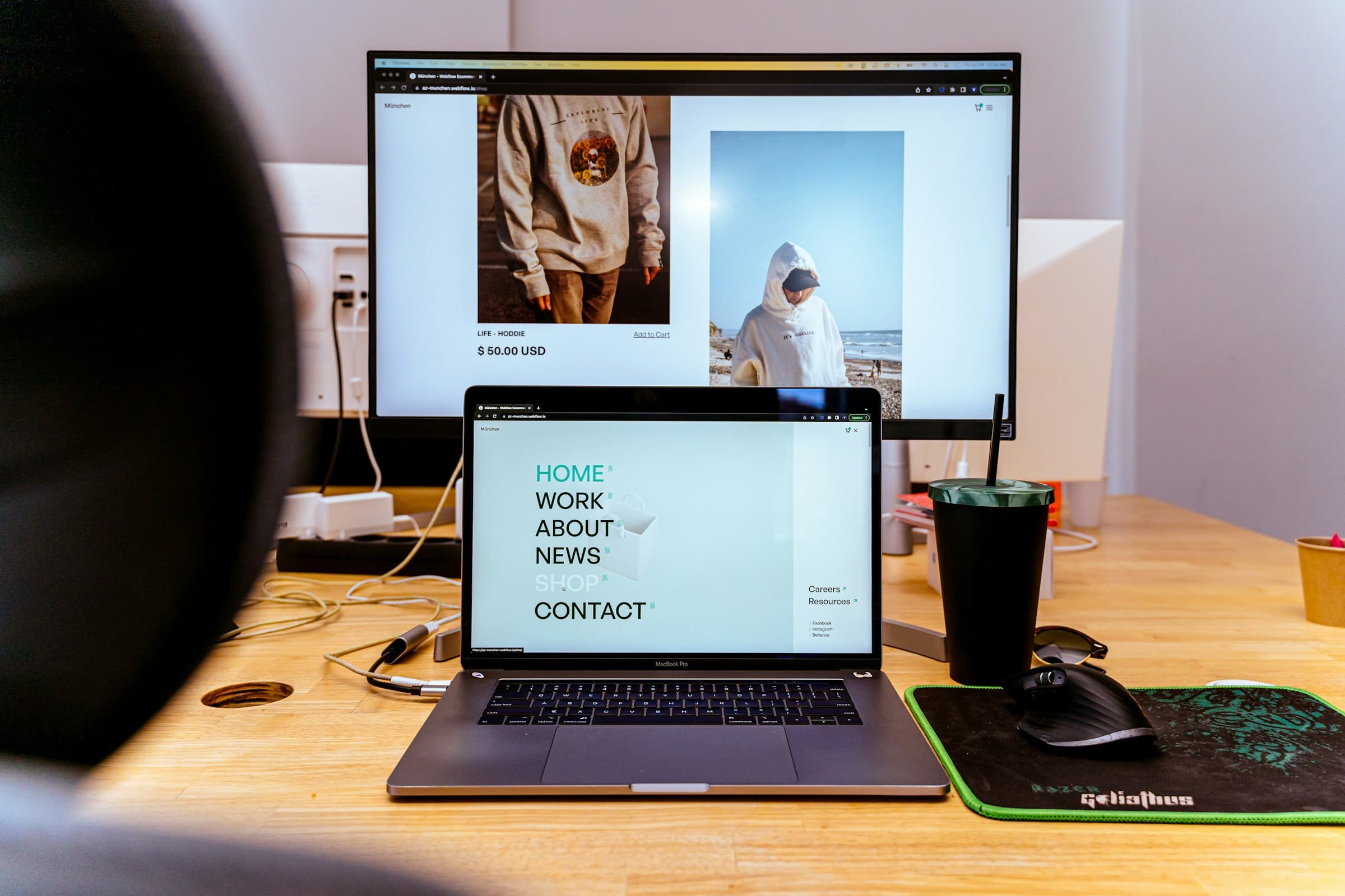 man looking at his website - Shopify UX