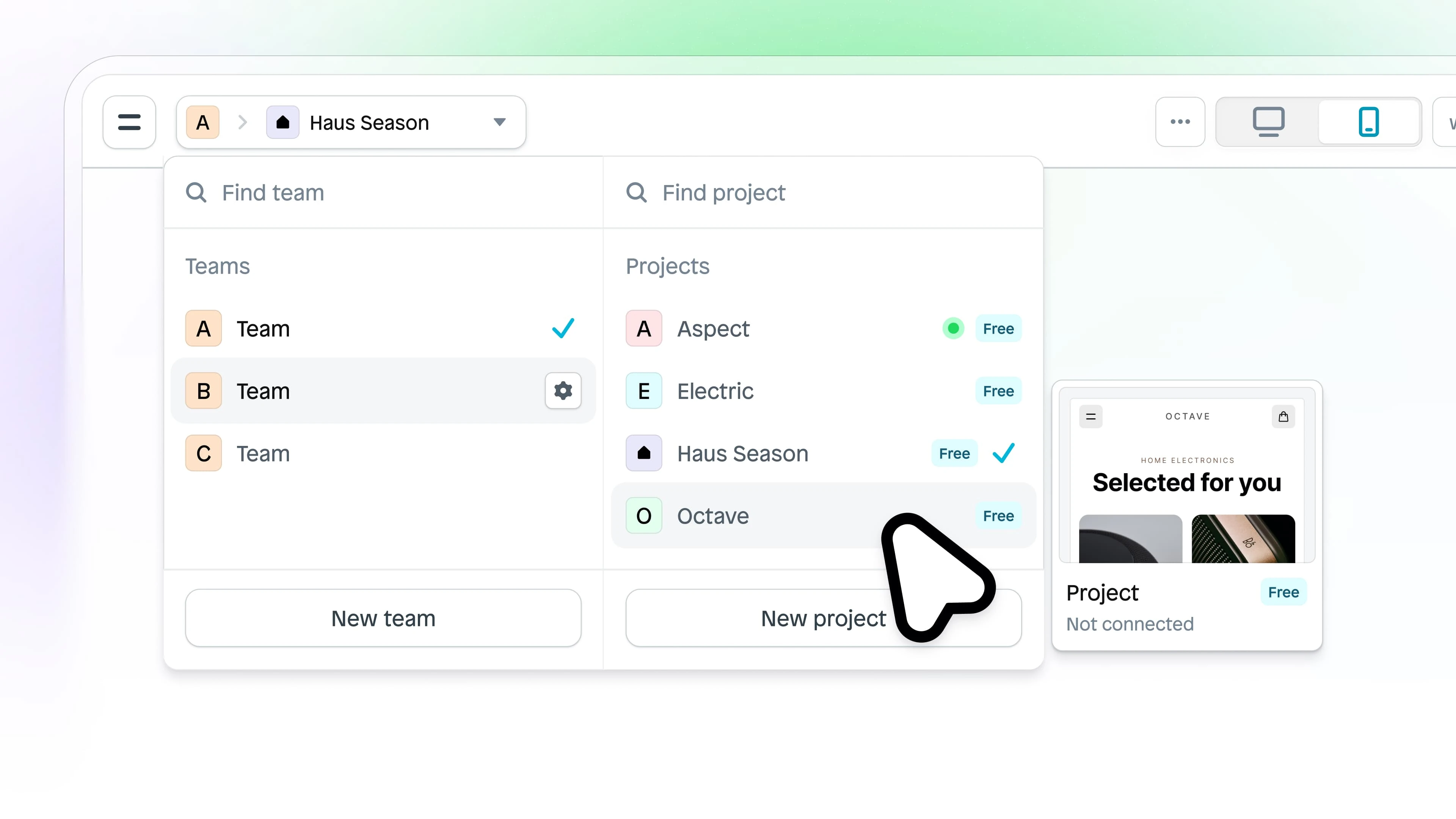 Project switch