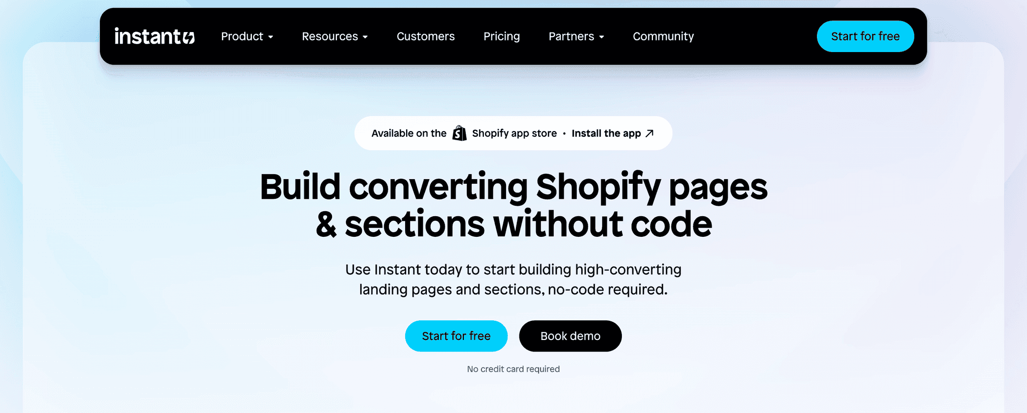 Instant landing page - Shopify Email Templates