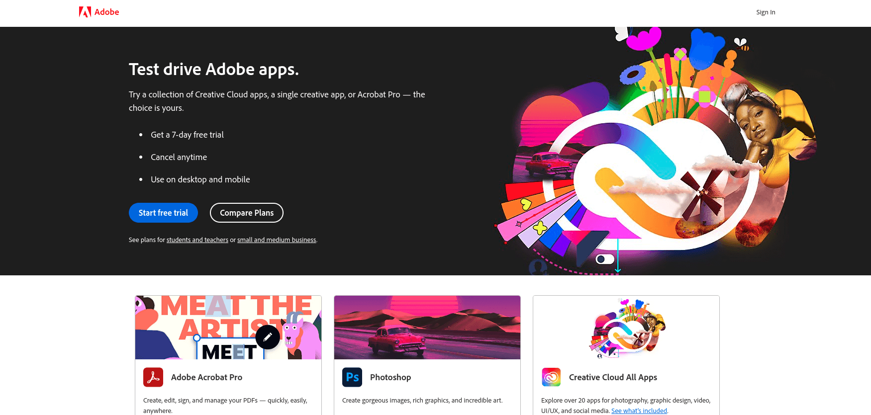 adobe sales page