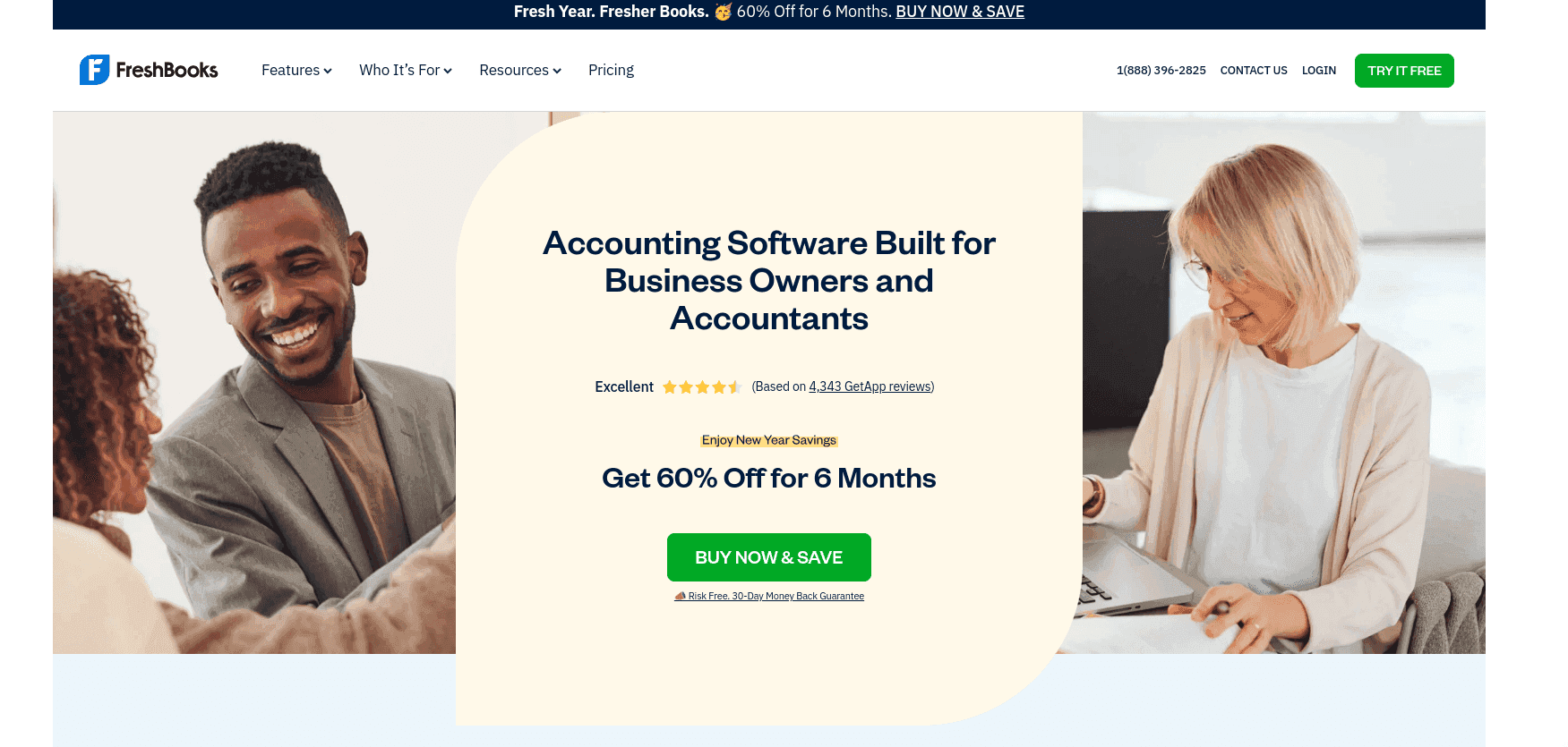 freshbooks sales page