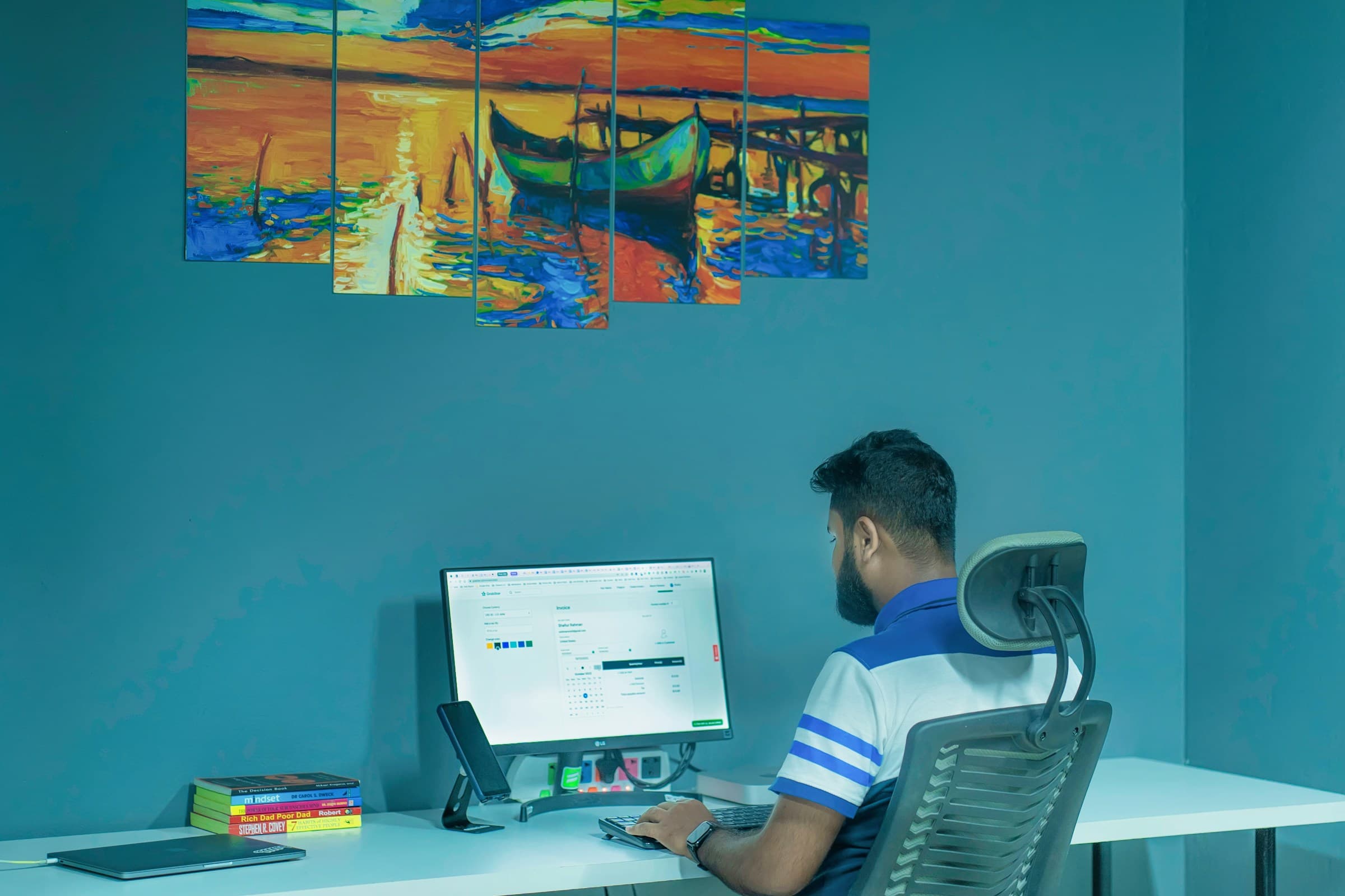 person on his working laptop - Shopify Pages