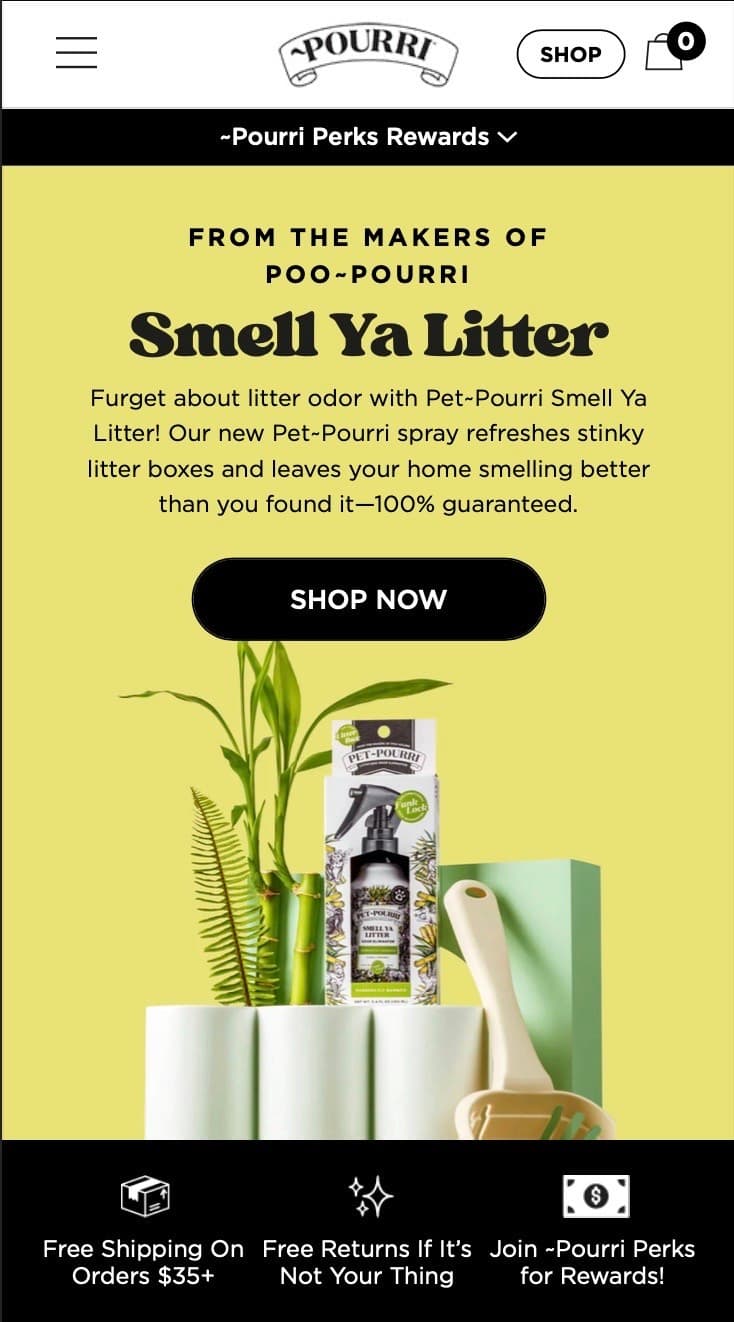 pourri single cta section
