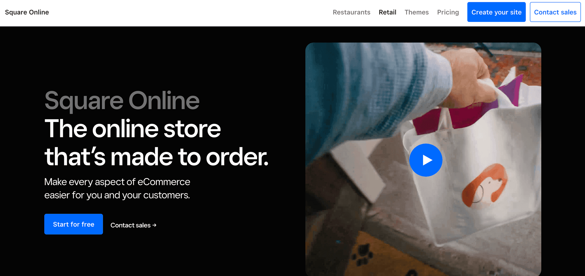 square - eCommerce website builders
