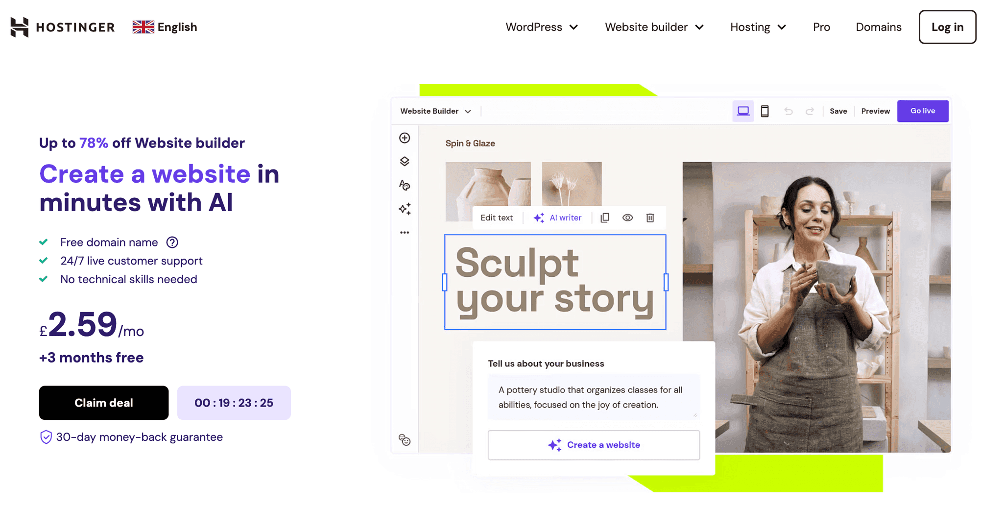 hostinger site builder - eCommerce website builders