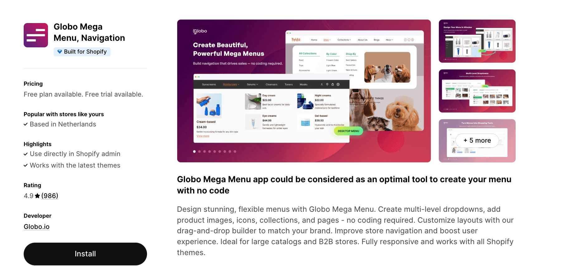 globo mega menu